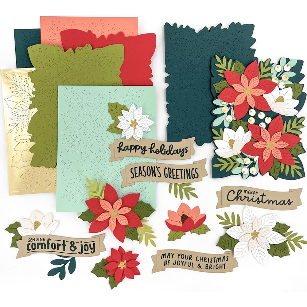 ｍｋ　Robert Sabuda クリスマスカード 19セット Concord & 9th Festive Blooms Die Set 12210 – Simon Says Stamp