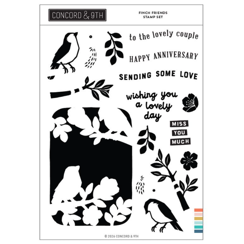 Concord & 9th Finch Friends Clear Stamp Set 13119