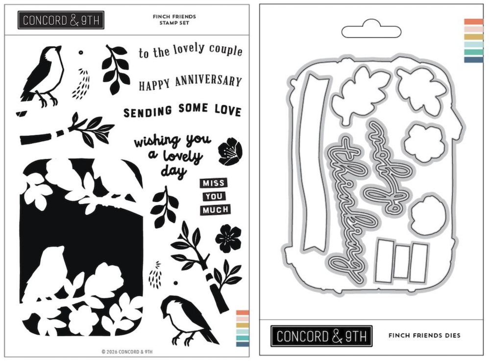 Concord & 9th Finch Friends Stamps and Dies Bundle