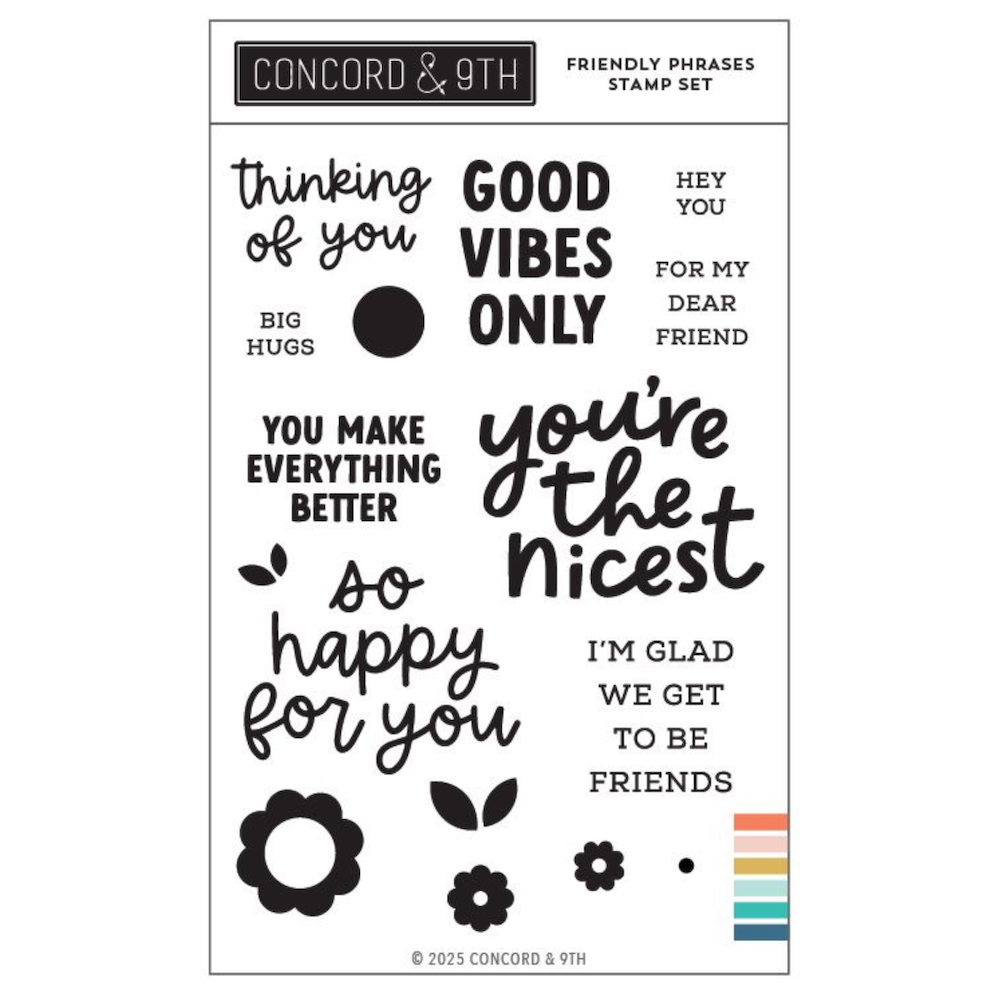 Concord & 9th Friendly Phrases Clear Stamp Set 12687