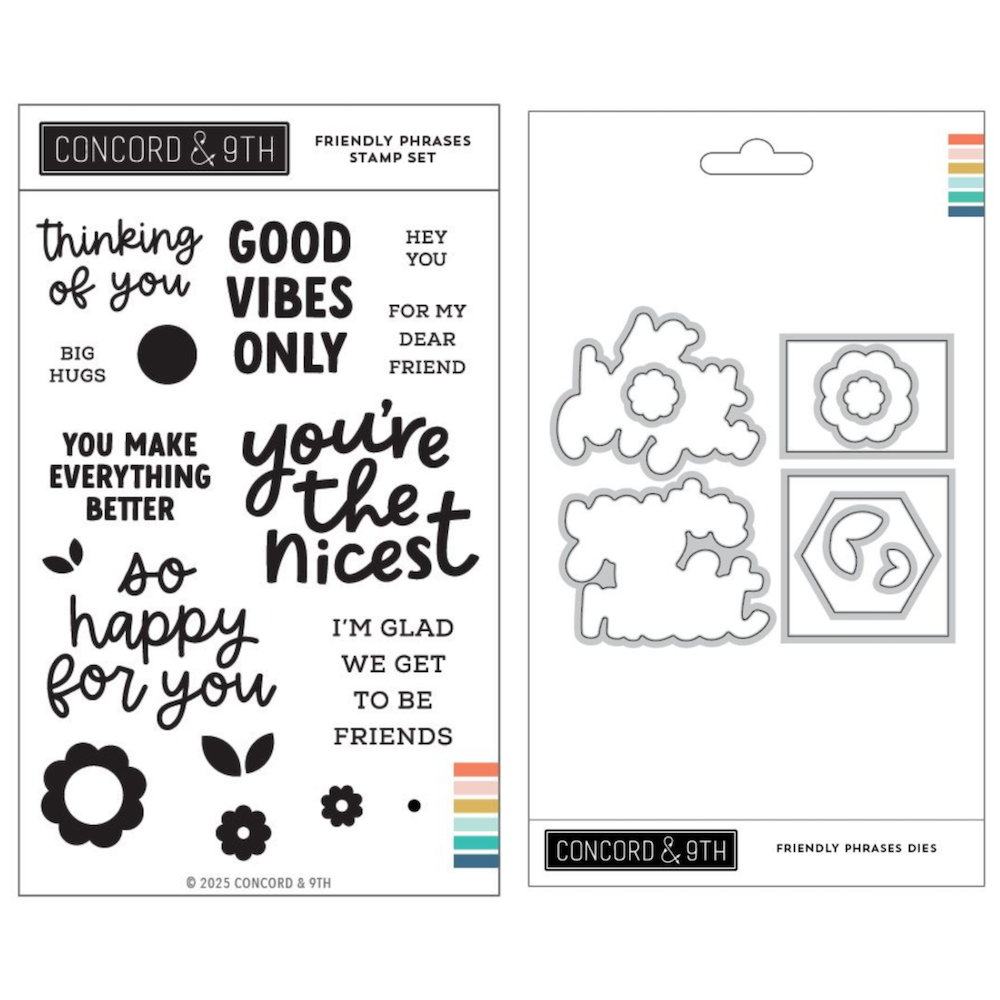 Concord & 9th Friendly Phrases Stamp and Die Bundle