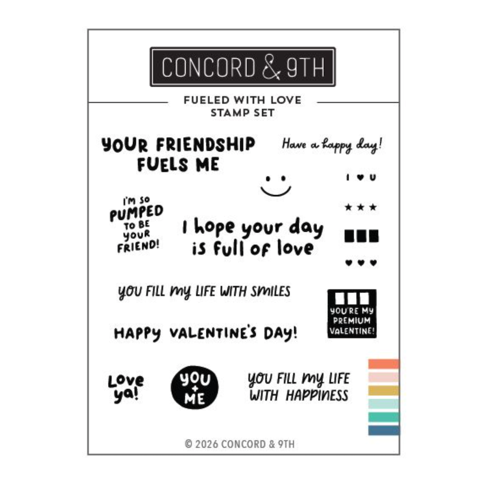 Concord & 9th Fueled with Love Clear Stamp Set 12768