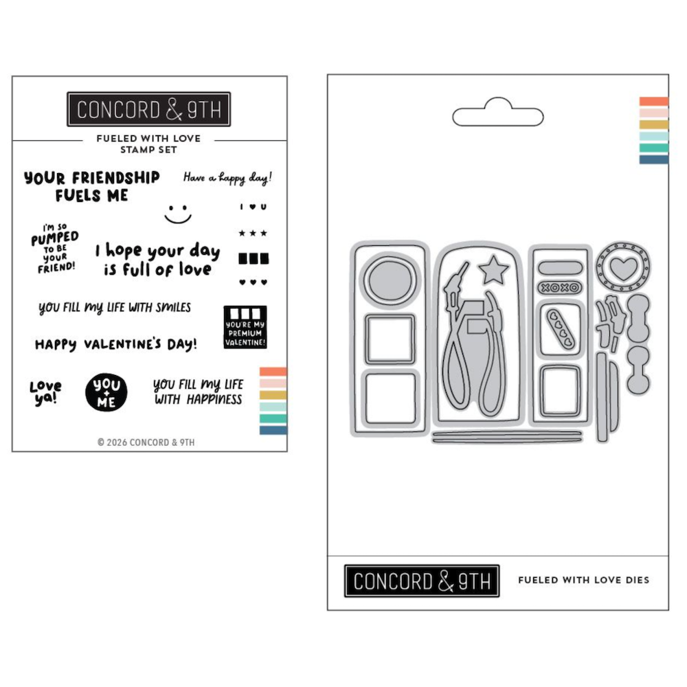 Concord & 9th Fueled with Love Stamp and Die Bundle