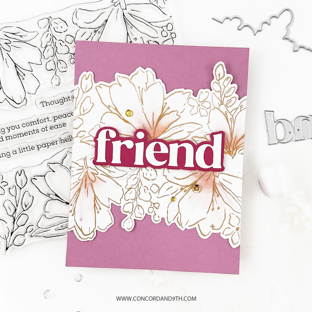 Concord & 9th Garden's Edge Stamps Dies and Stencils Bundle Friendship Card