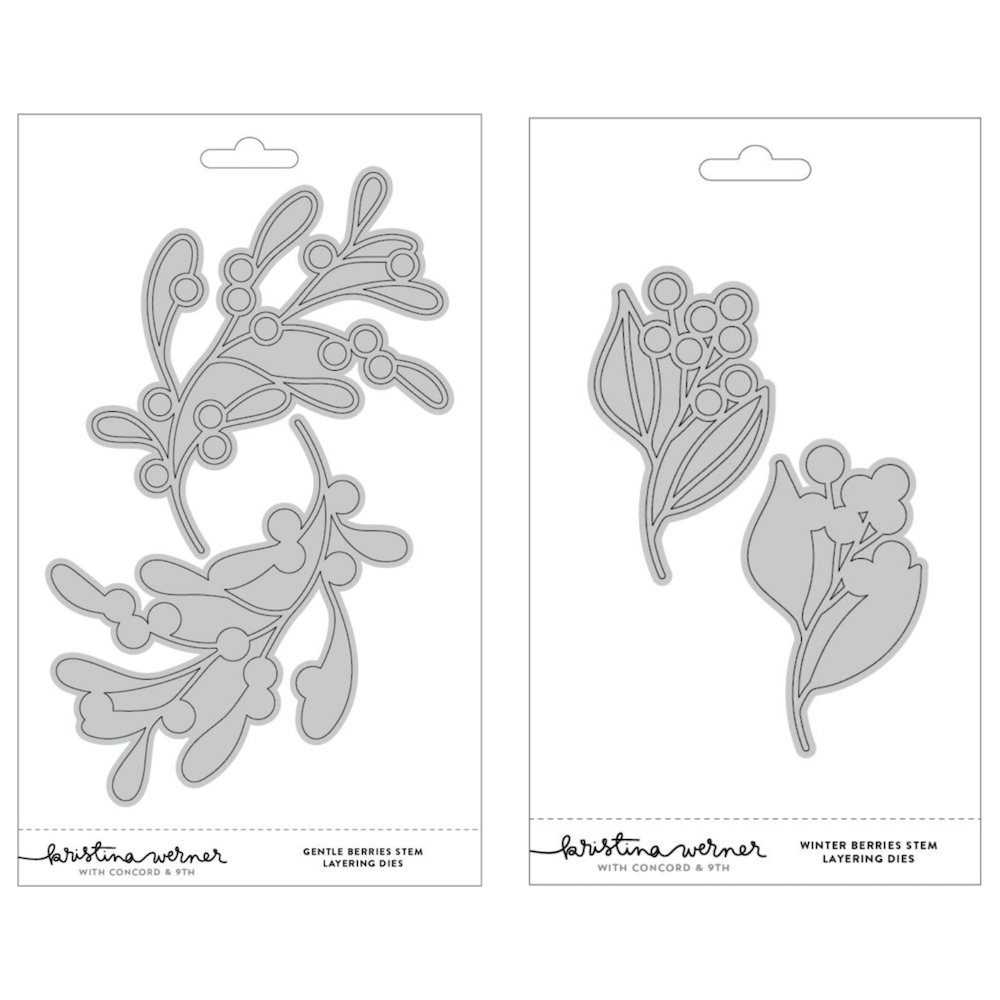 Concord & 9th Gentle and Winter Berries Stem Layering Die Bundle