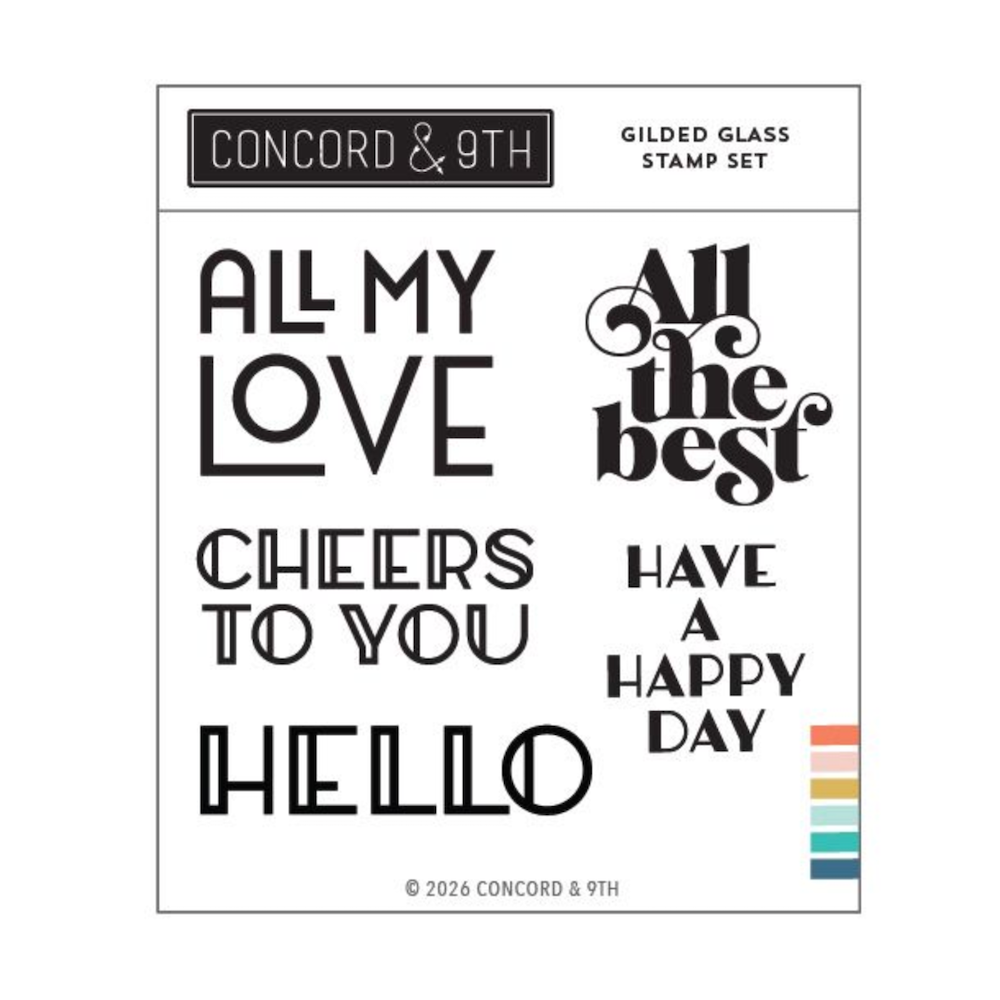 Concord & 9th Gilded Glass Clear Stamp Set 12969