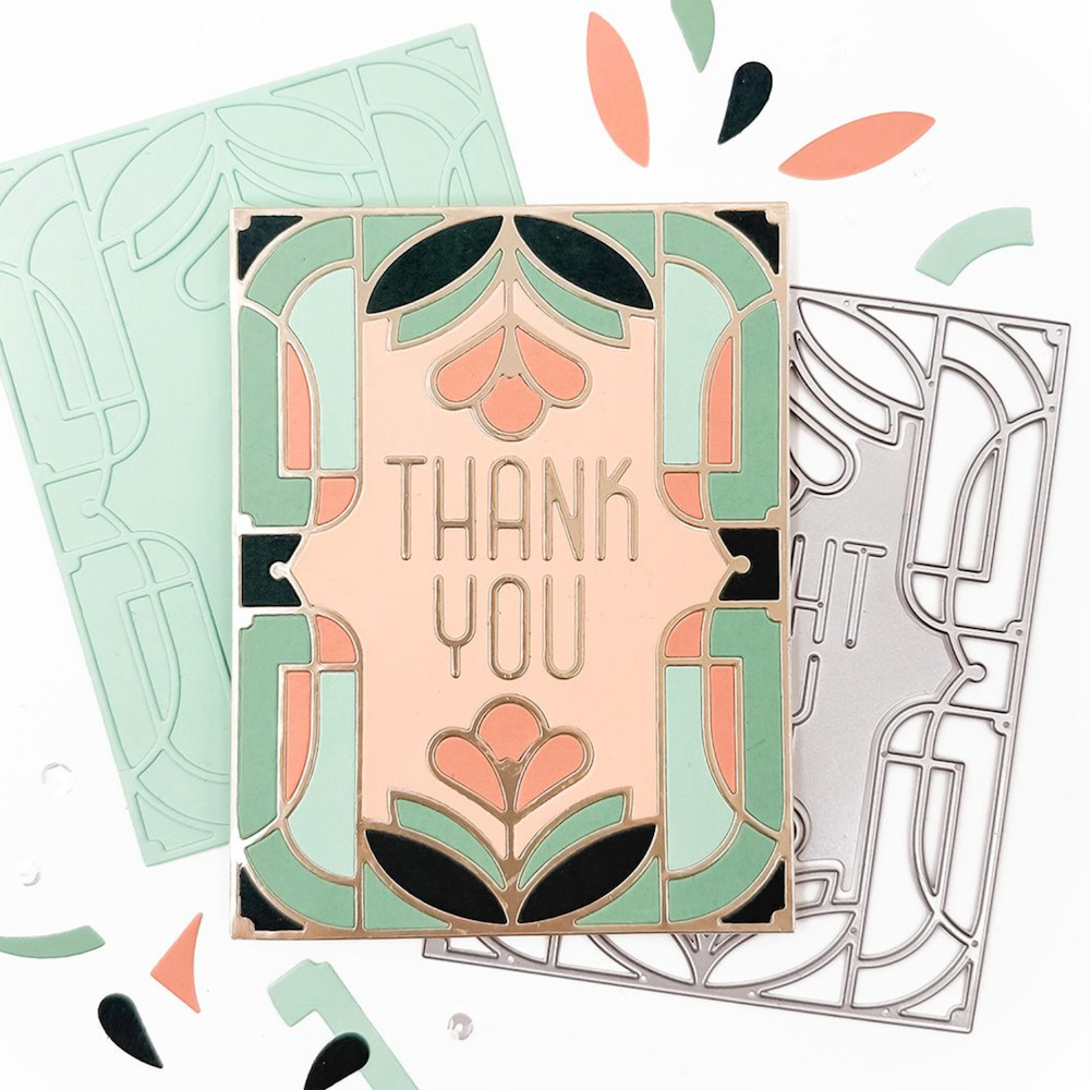 Concord & 9th Gilded Glass Clear Stamp Set 12969 thank