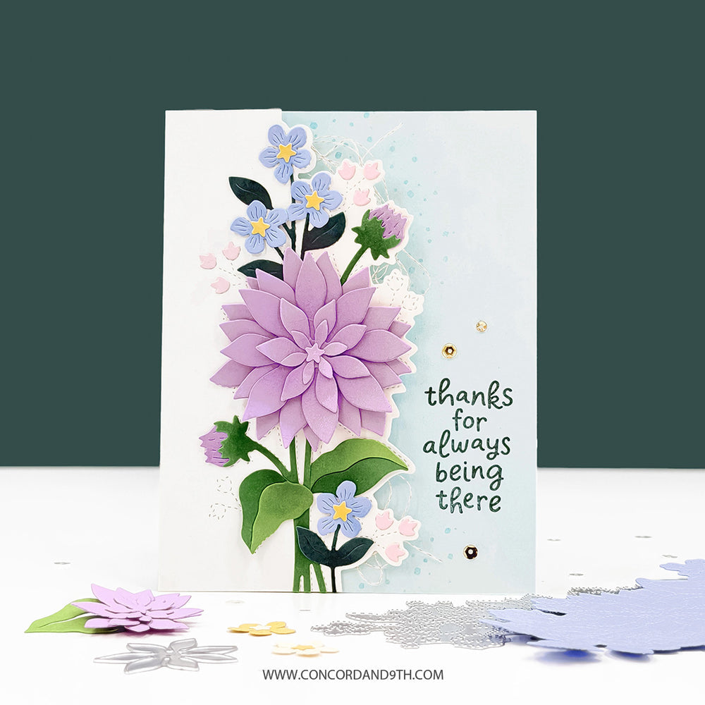 Concord & 9th Handpicked Stamps and Dies Bundle Thanks For Always Being There Card