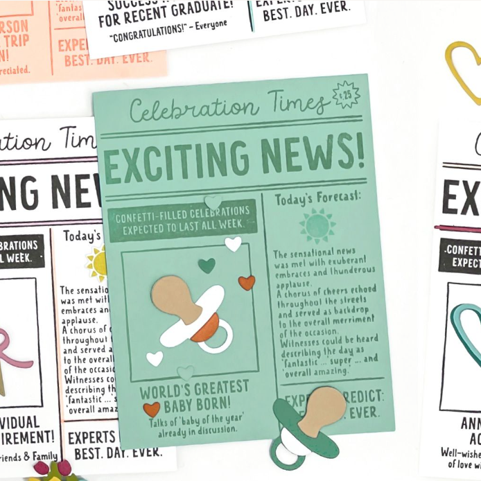 Concord & 9th Happy Headlines Clear Stamp Set 12172