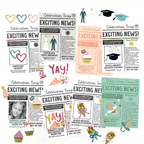 Concord & 9th Happy Headlines Clear Stamp Set 12172