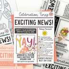 Concord & 9th Happy Headlines Clear Stamp Set 12172