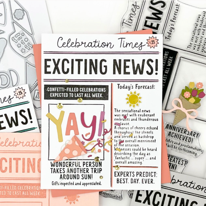 Concord & 9th Happy Headlines Clear Stamp Set 12172