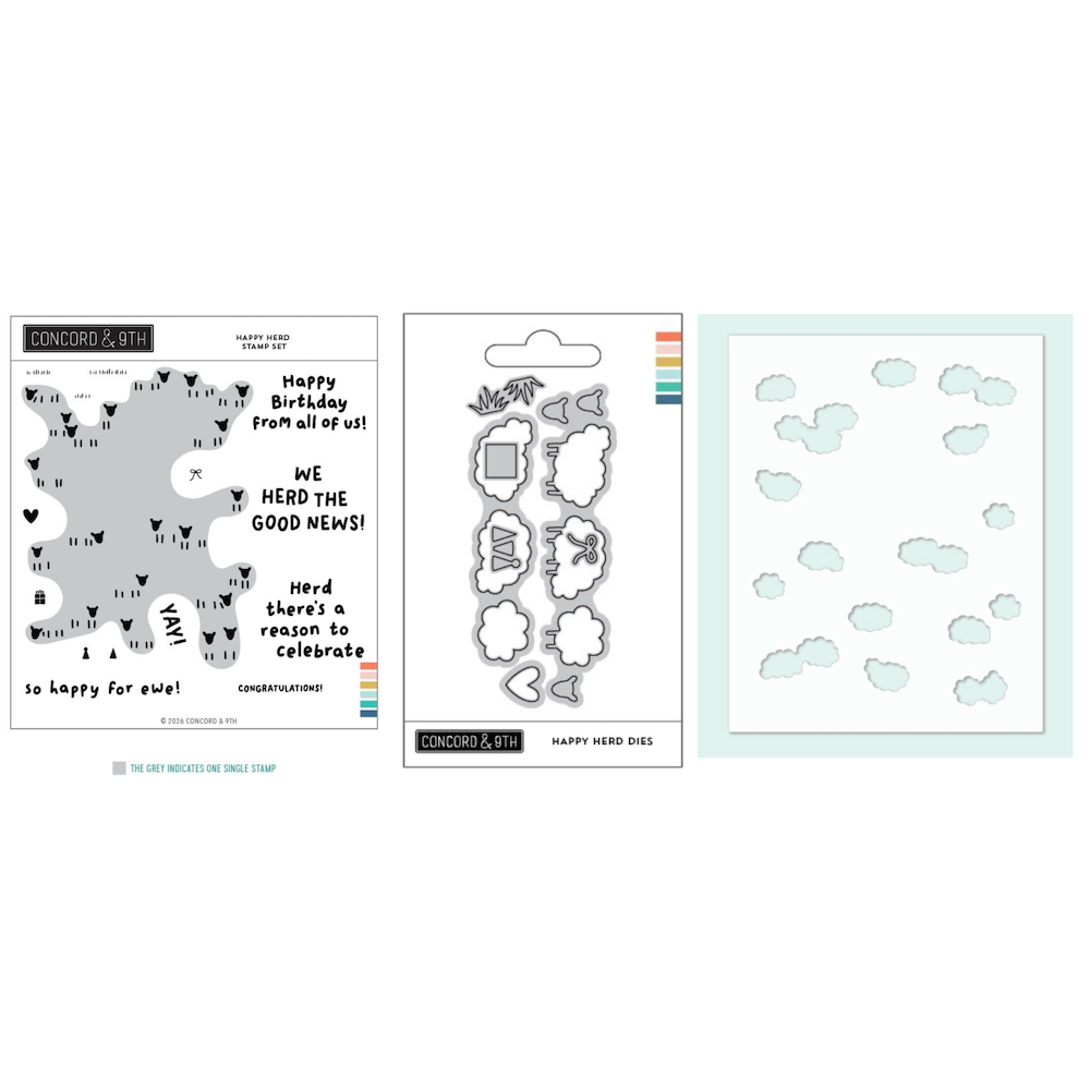 Concord & 9th Happy Herd Stamp Die and Stencil Bundle