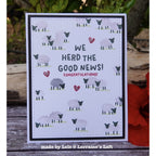 Concord & 9th Happy Herd Stencil 12794 sheep hearts grass we heard the good news card lorraine