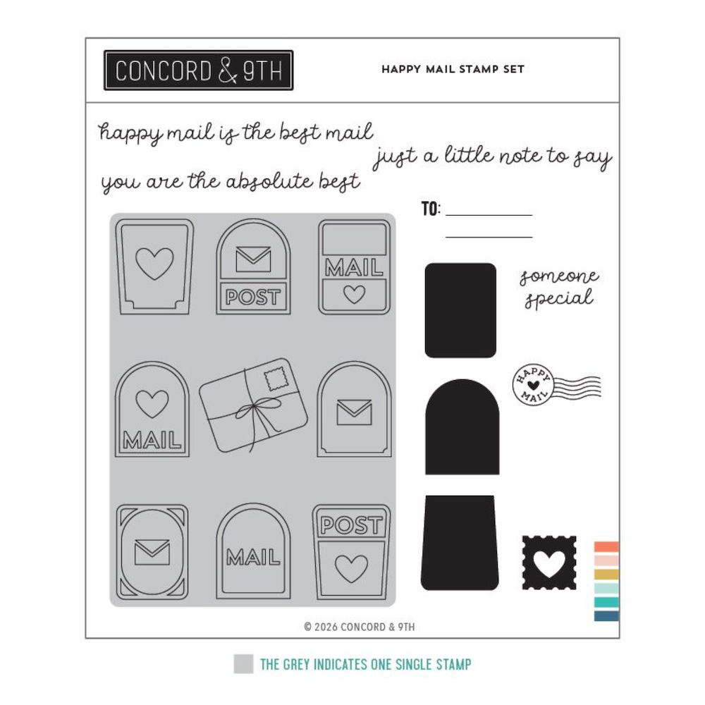 Concord & 9th Happy Mail Clear Stamp Set 12408