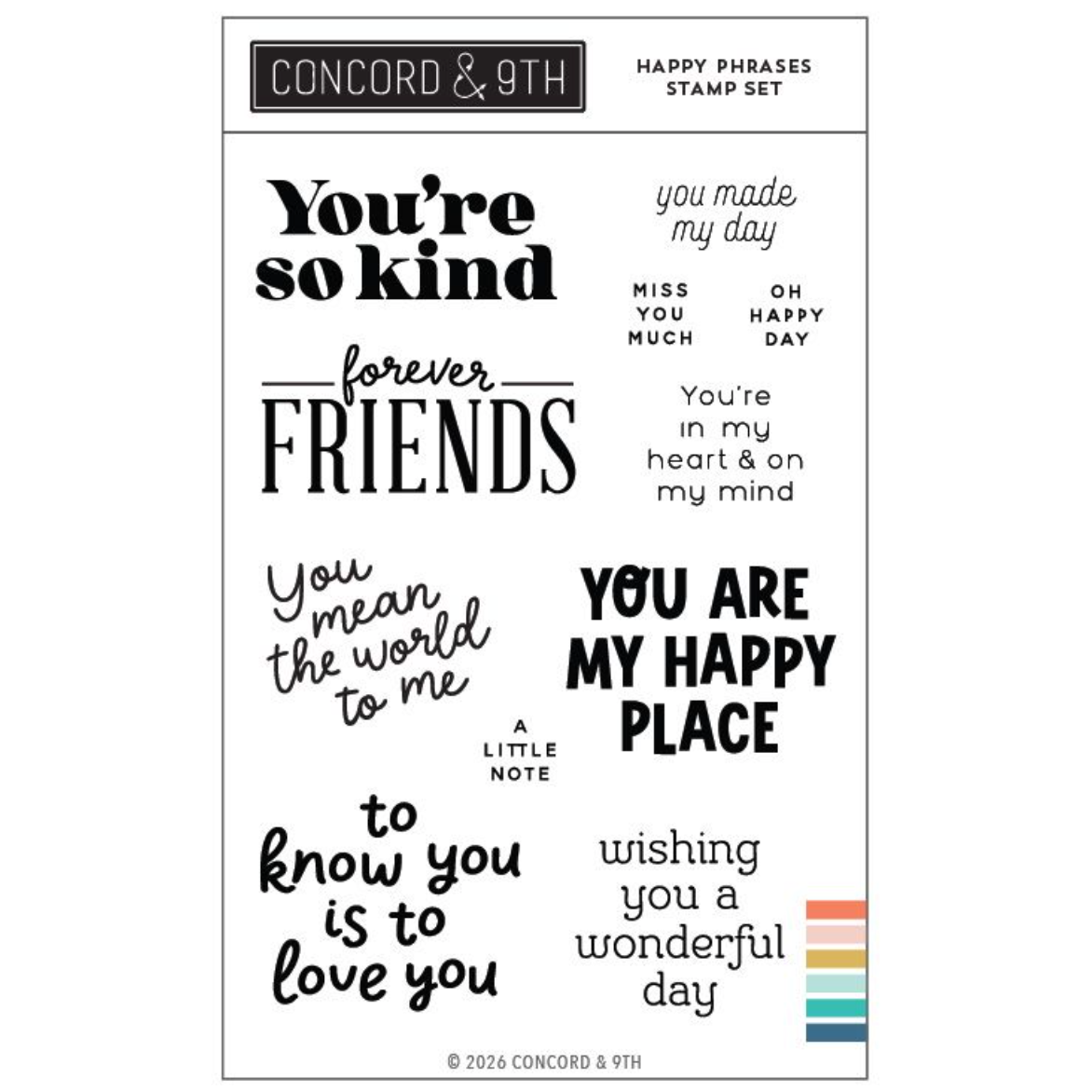 Concord & 9th Happy Phrases Clear Stamp Set 13022