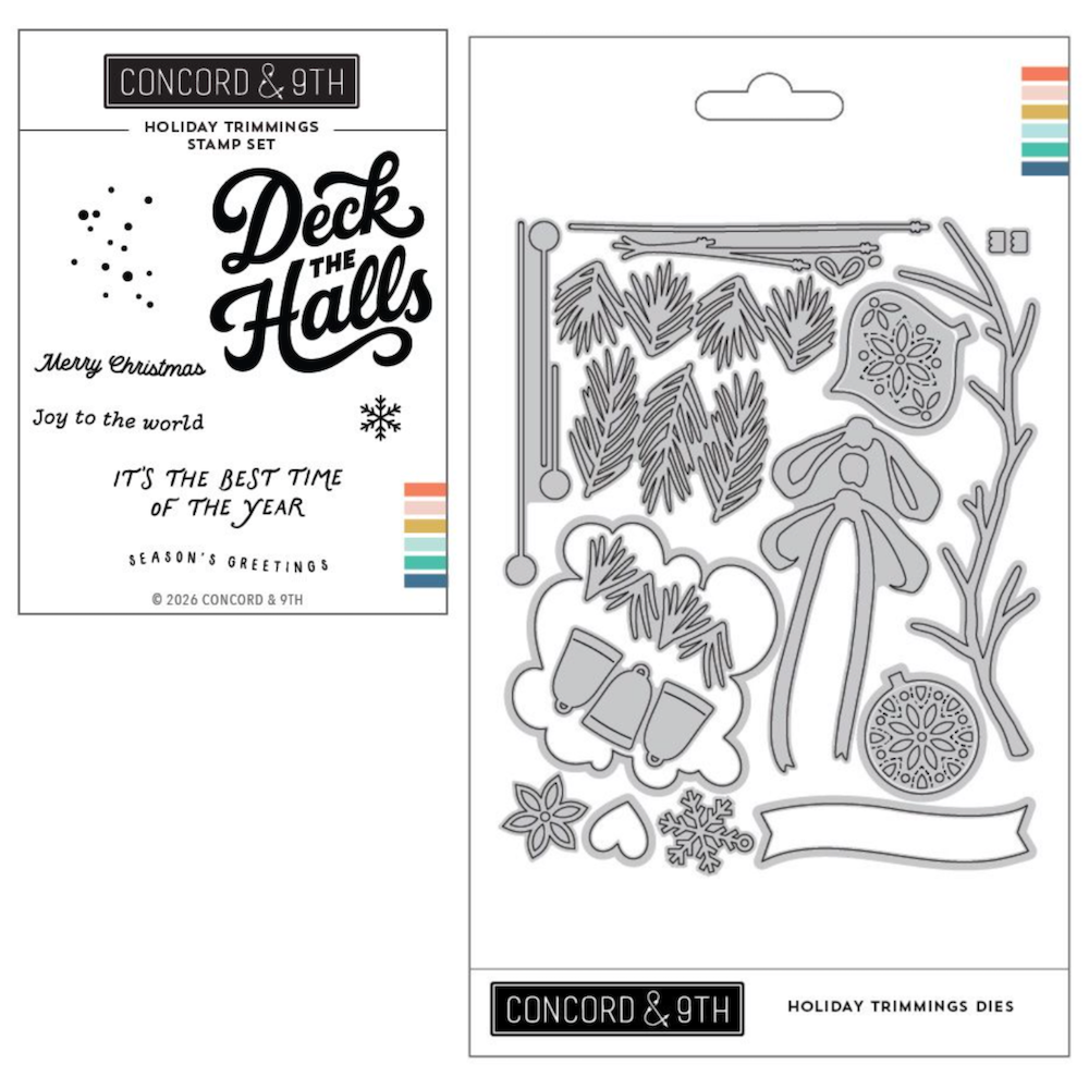 Concord & 9th Holiday Trimmings Stamps and Dies Bundle