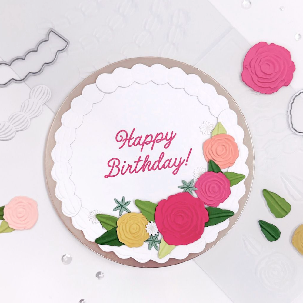 Concord & 9th Icing on the Cake Embossing Folder 12974 happy