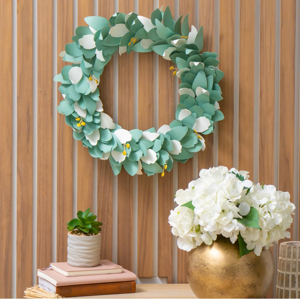 Concord & 9th In Bloom Wreath Kit hanging on wall