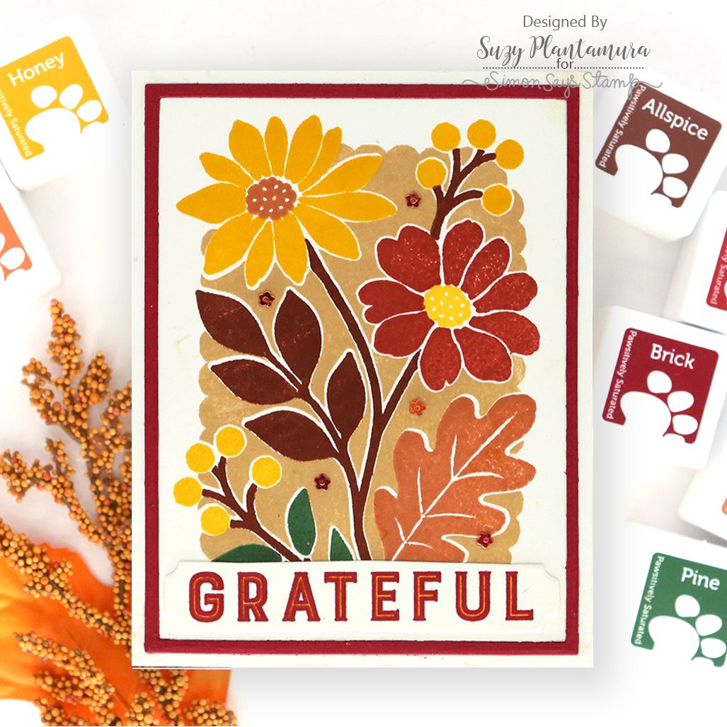 Concord & 9th Incredibly Grateful STAMPtember Exclusive Stamps and Dies Suzy Plantamura Autumn Grateful Floral Card | color-code:ALT01