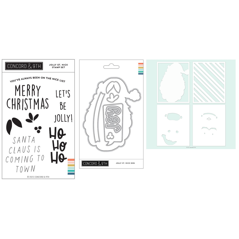 Concord & 9th Jolly St. Nick Stamp Die and Stencil Bundle