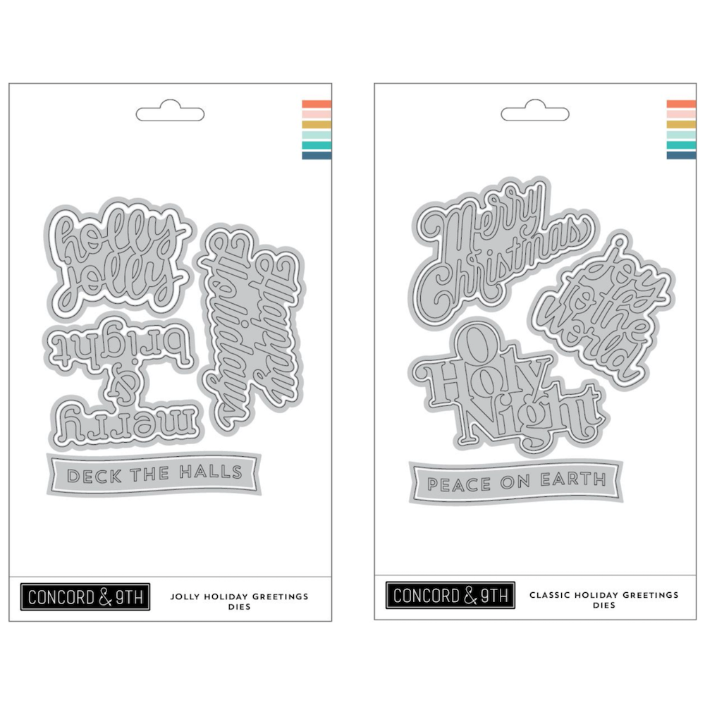 Concord & 9th Jolly and Classic Holiday Greetings Die Bundle