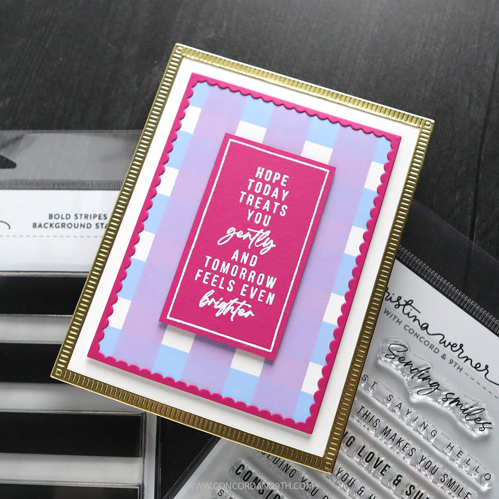 Concord & 9th Kristina Werner A2 and A7 Detailed Basics Dies Bundle Hope Today Treats You Gently Card