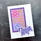 Concord & 9th Kristina Werner A6 Detailed Frames Die Set kw1315 thank you purple card