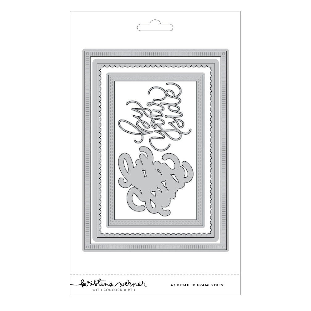 Concord & 9th Kristina Werner A7 Detailed Frames Die Set kw1277