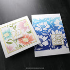 Concord & 9th Kristina Werner Aubrey Blooms Background Stamp and Stencils Bundle Hello Floral Cards