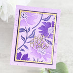 Concord & 9th Kristina Werner Aubrey Blooms Background Stamp and Stencils Bundle Just A Note Card