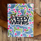 Concord & 9th Kristina Werner Berries and Leaves Stencil Pack kw1003 happy wishes card kim hamilton