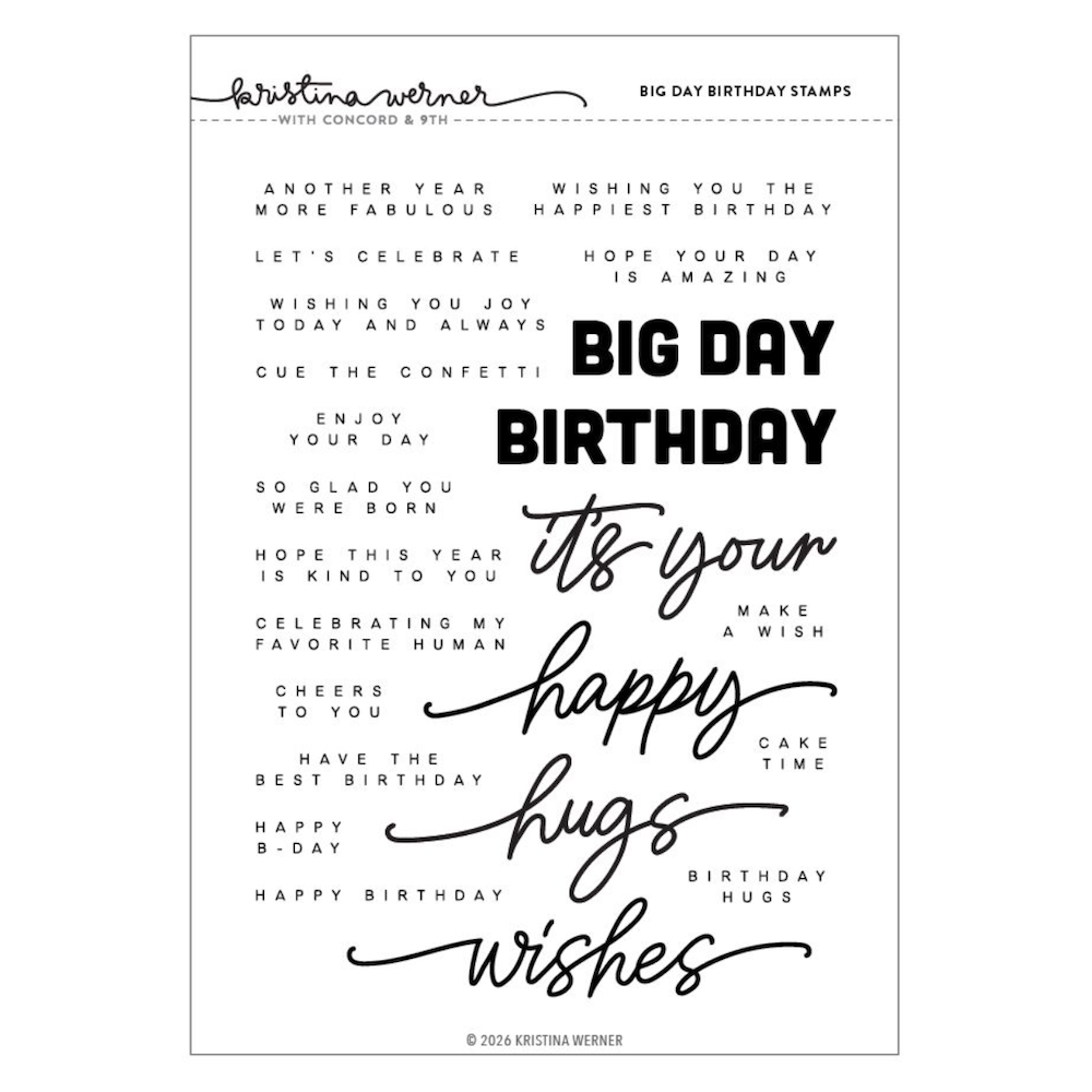 Concord & 9th Kristina Werner Big Day Clear Stamp Set kw1266