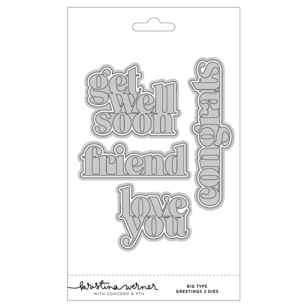 Concord & 9th Kristina Werner Big Type Greetings 2 Die Set kw1128