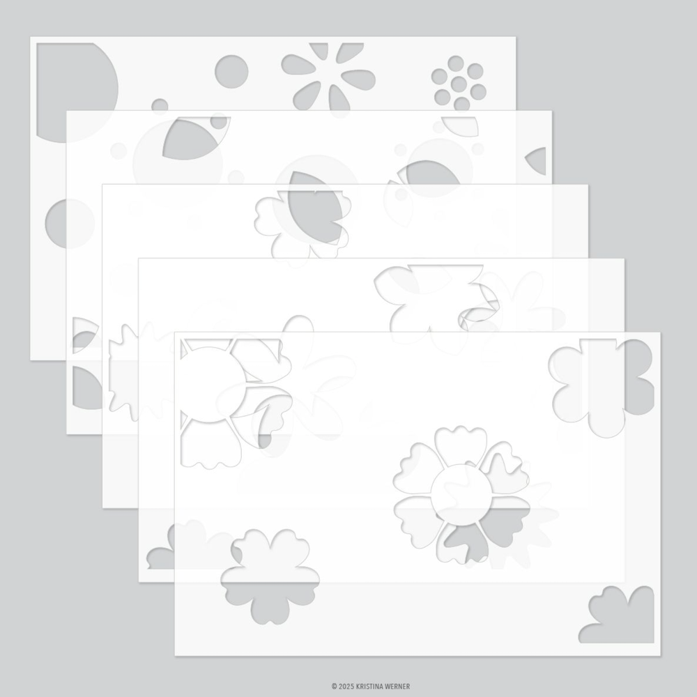Concord & 9th Kristina Werner Blissful Blooms Stencil Set kw1129