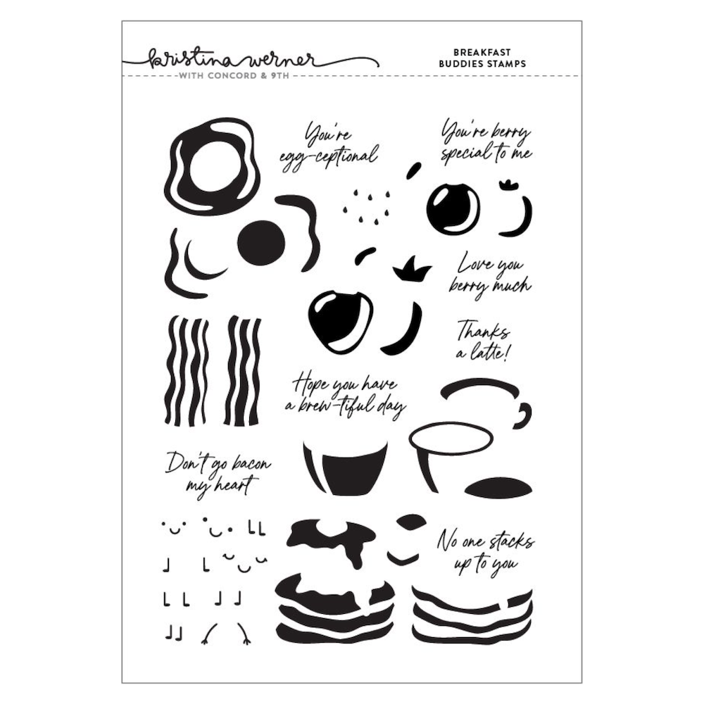 Concord & 9th Kristina Werner Breakfast Buddies Clear Stamp Set kw1141