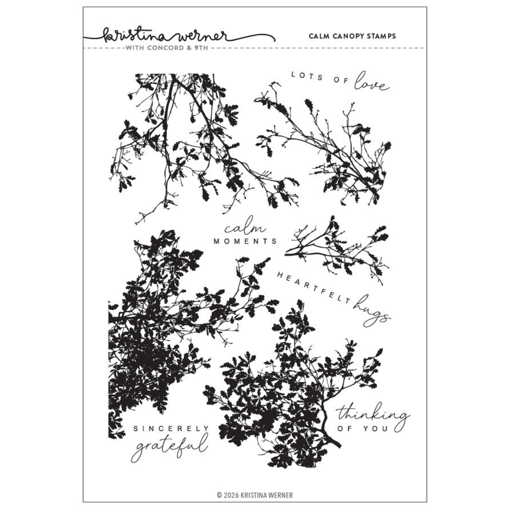 Concord & 9th Kristina Werner Calm Canopy Clear Stamp Set kw1330