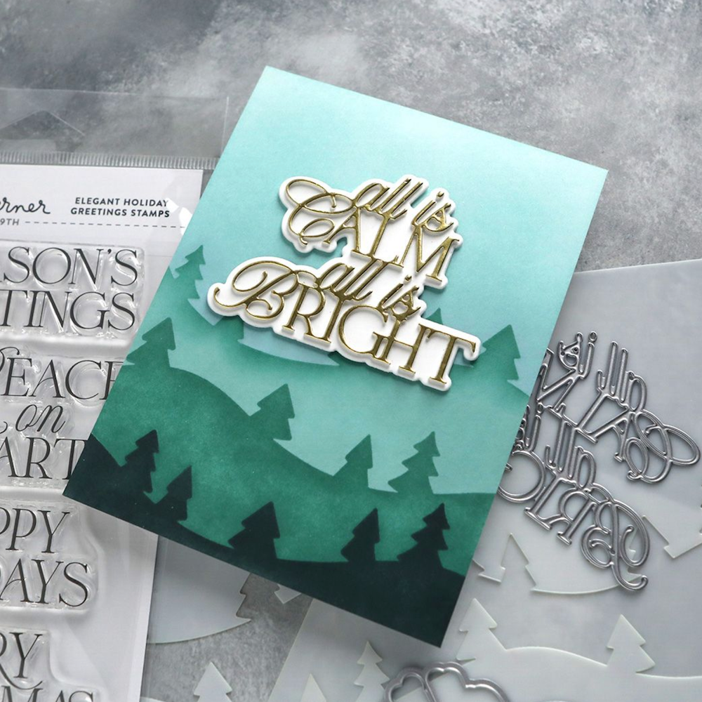 Concord & 9th Kristina Werner Calm and Bright Die Set kw1182 blue