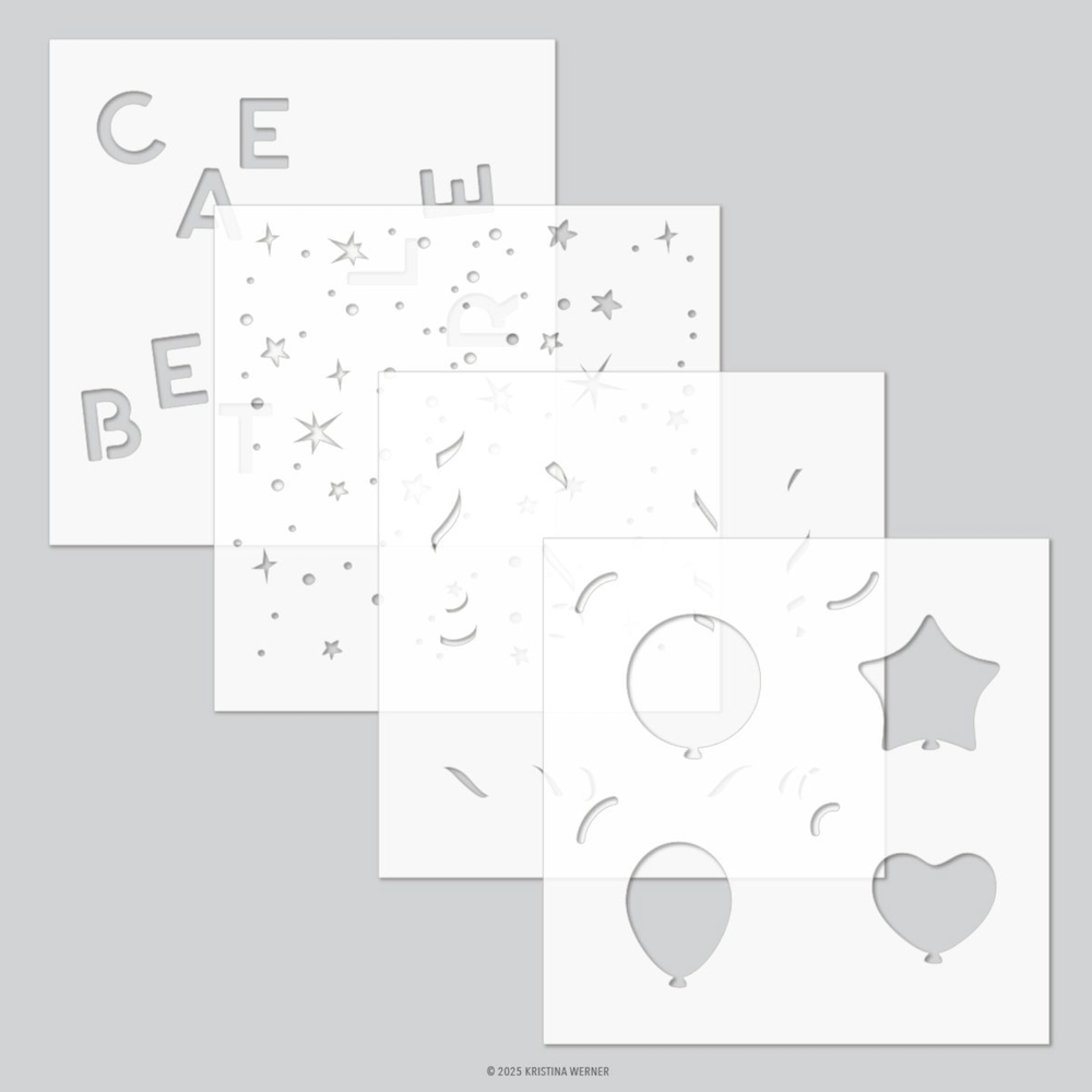 Concord & 9th Kristina Werner Celebrate Stamp Die and Stencil Bundle layer