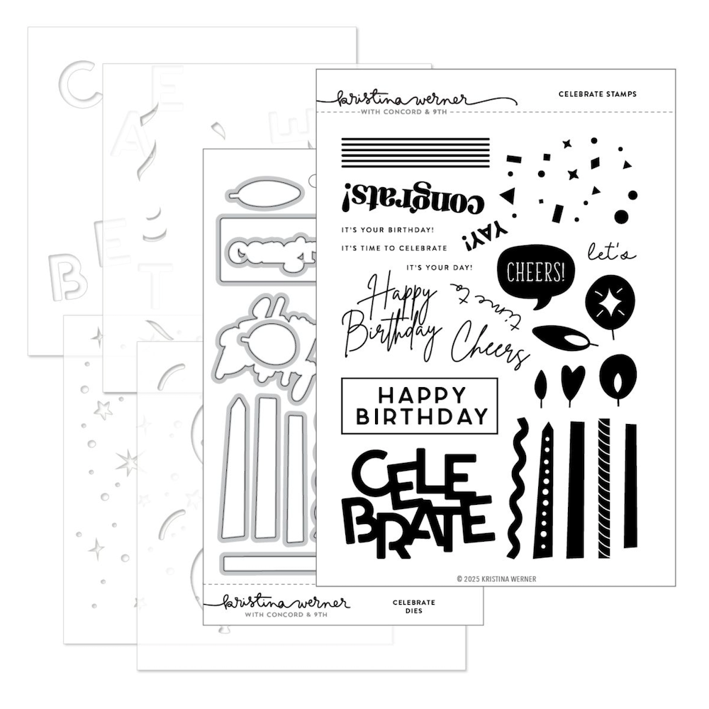 Concord & 9th Kristina Werner Celebrate Stamp Die and Stencil Bundle product