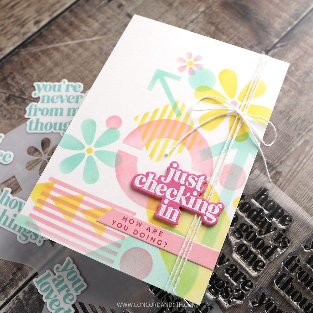 Concord & 9th Kristina Werner Checking In Stamp Die Set kw1052 doing