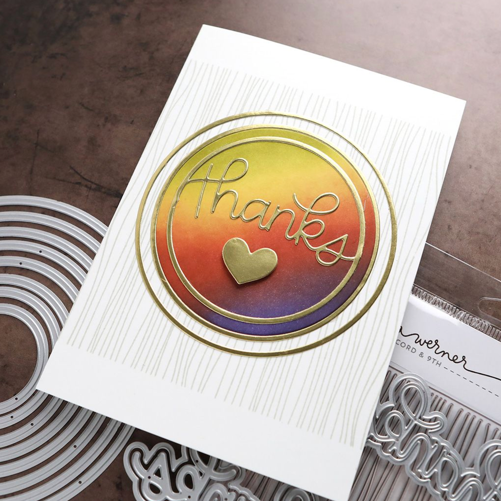 Concord & 9th Kristina Werner Circle Thin Frames Die Set kw1156 thanks