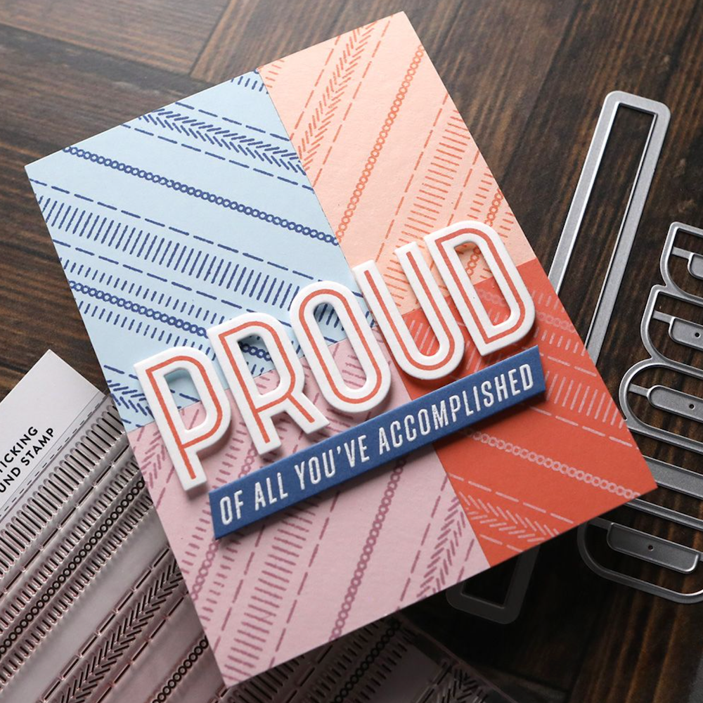 Concord & 9th Kristina Werner Country Ticking Background Stamp Set kw1130 proud
