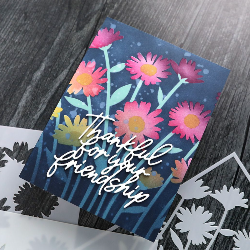 Concord & 9th Kristina Werner Daisy Bouquet Stencil Set kw1144 friendship