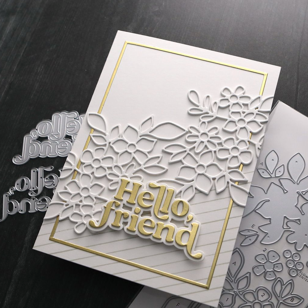 Concord & 9th Kristina Werner Daphne's Flowers Inlay Die  kw1250 hello
