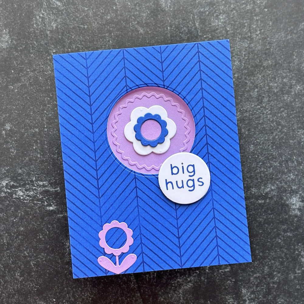 Concord & 9th Kristina Werner Easy Repeat Herringbone Background Stamp Set kw1318 big hugs