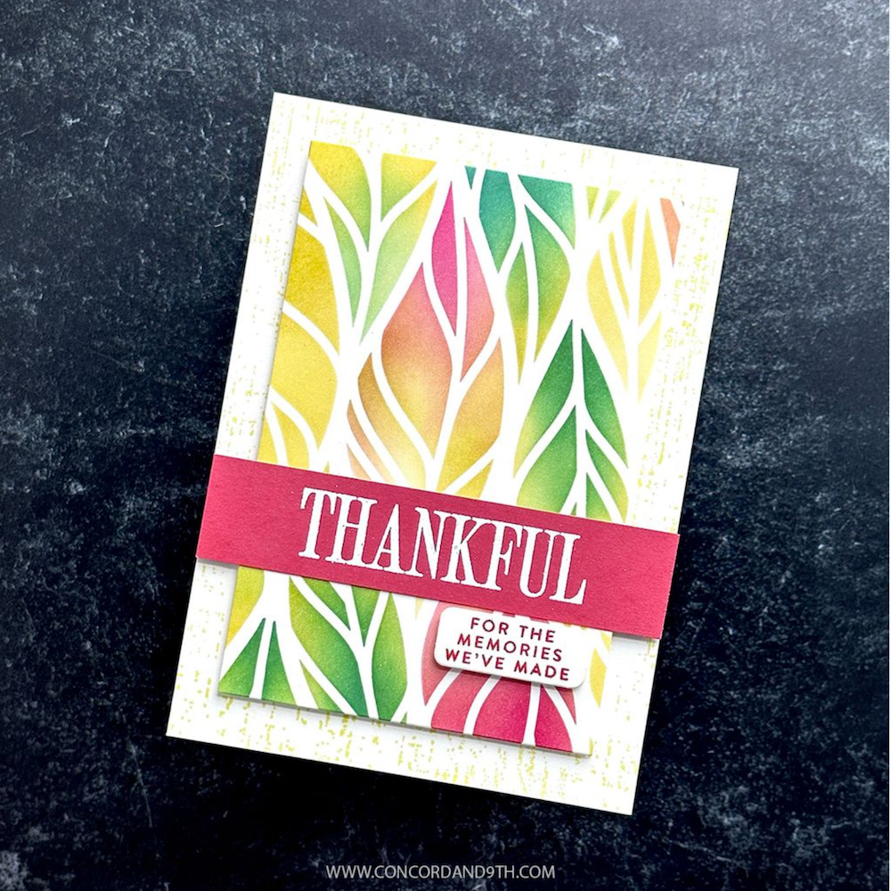 Concord & 9th Kristina Werner Easy Repeat Light Linen Background Stamp Set kw1335 thankful colorful