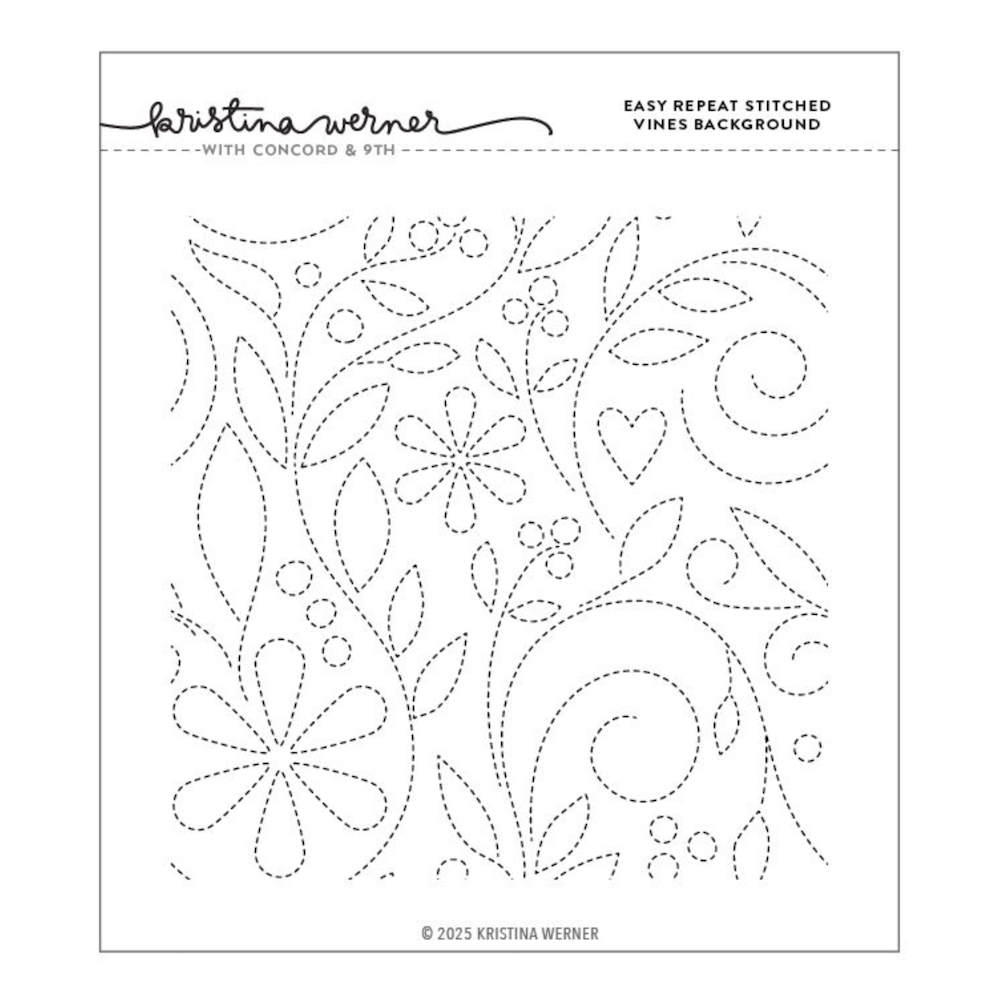 Concord & 9th Kristina Werner Easy Repeat Stitched Vines Background Stamp Set kw1209