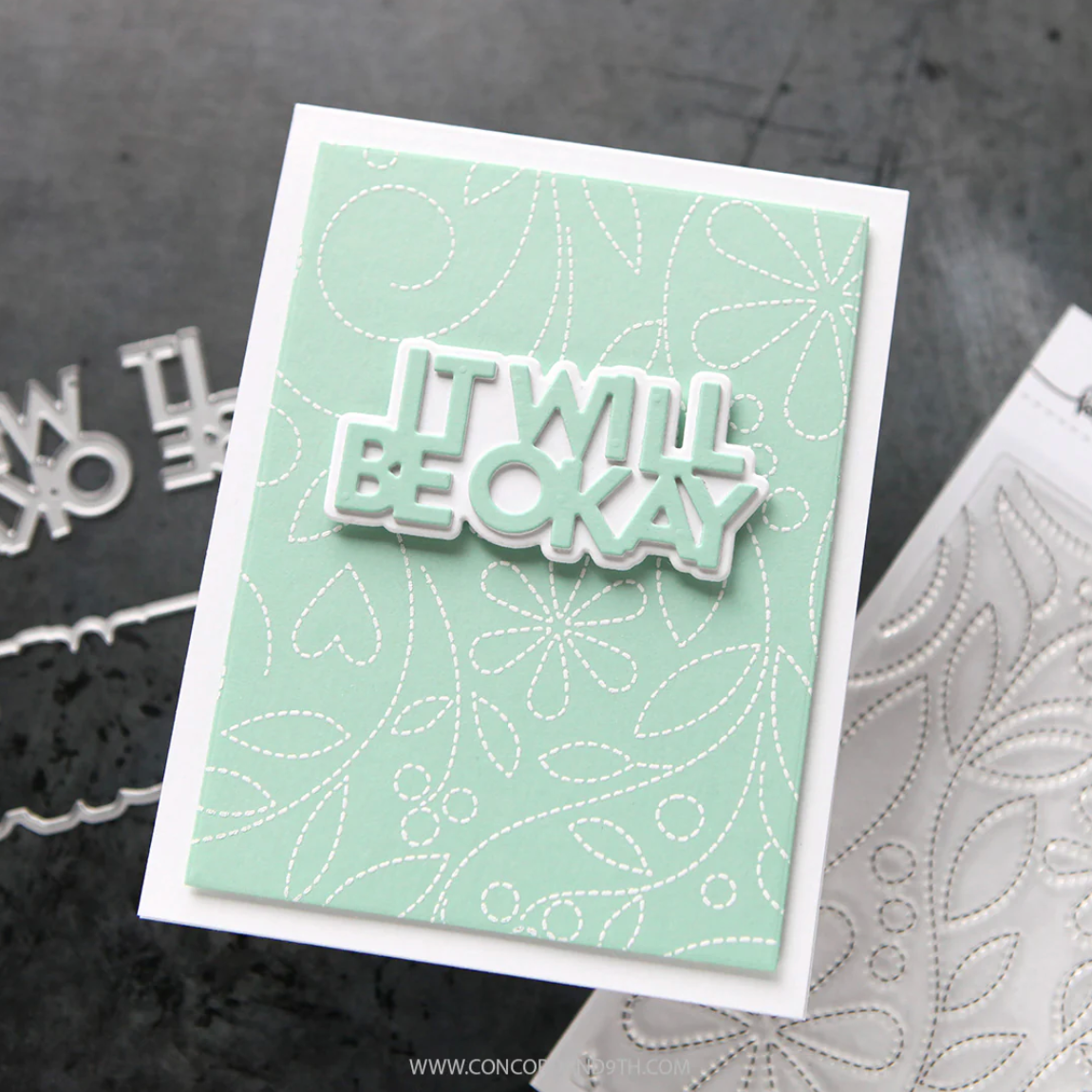 Concord & 9th Kristina Werner Easy Repeat Stitched Vines Background Stamp Set kw1209 okay