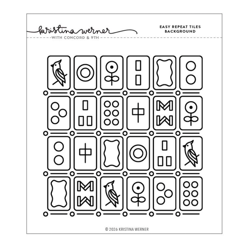Concord & 9th Kristina Werner Easy Repeat Tiles Background Stamp Set kw1294